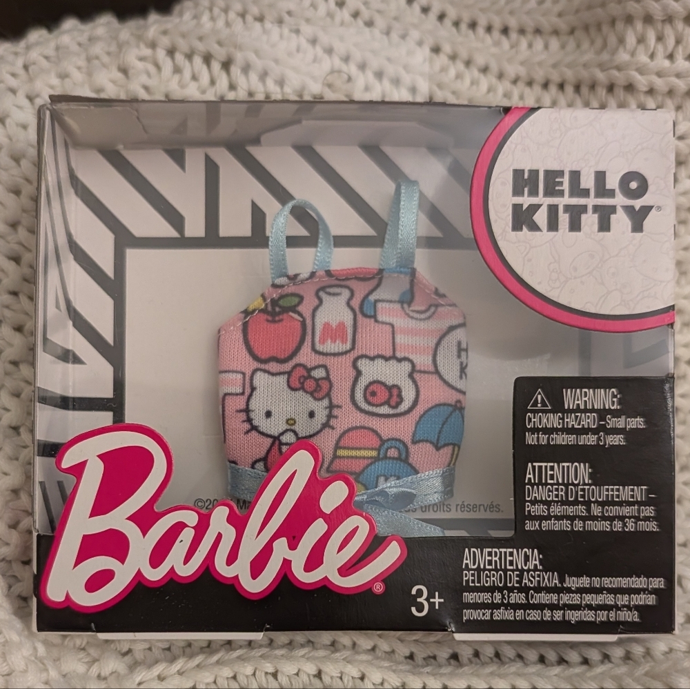 Hello Kitty Pink Blue Patterned Backpack Doll Accessory by Barbie